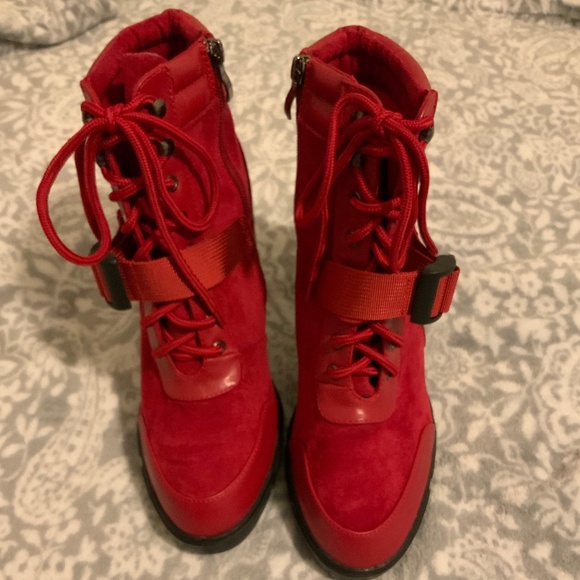 Atalina Platform Boots - Women’s Size 10 - Burgundy - Picture 2 of 6